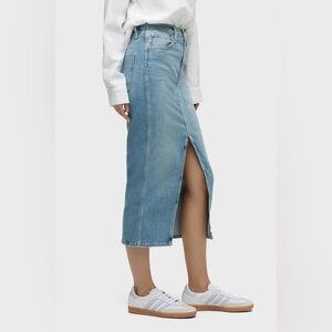 Hudson Reconstructed Denim Midi Skirt Size 27 in Offshore Wash